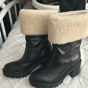 Brand new mid calf  leather boots